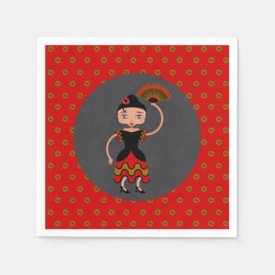 Spanisch Flamengo Tanzen-Geburtstags-Party Serviette