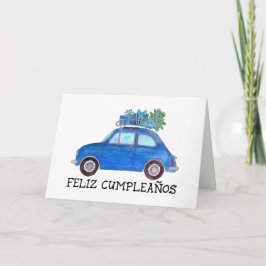Spanisch Geburtstag Retro Fiat 500 Karte