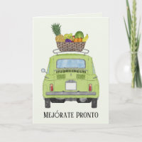 Spanisch Get well Red Retro Fiat 500