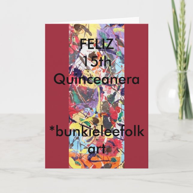 SPANISCH, GREETING CARD, Feliz 15. Quinceanera Einladung (Vorderseite)