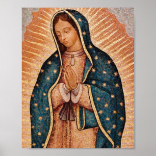 Spanisch Guadalupe Mary Beerdigung Gebet Heilig Poster