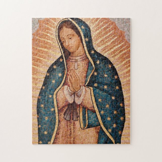 Spanisch Guadalupe Mary Beerdigung Gebet Heilig Puzzle (Vertikal)