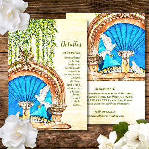 Spanisch, handbemalt Wasserfarben - Hochzeitdetail Begleitkarte