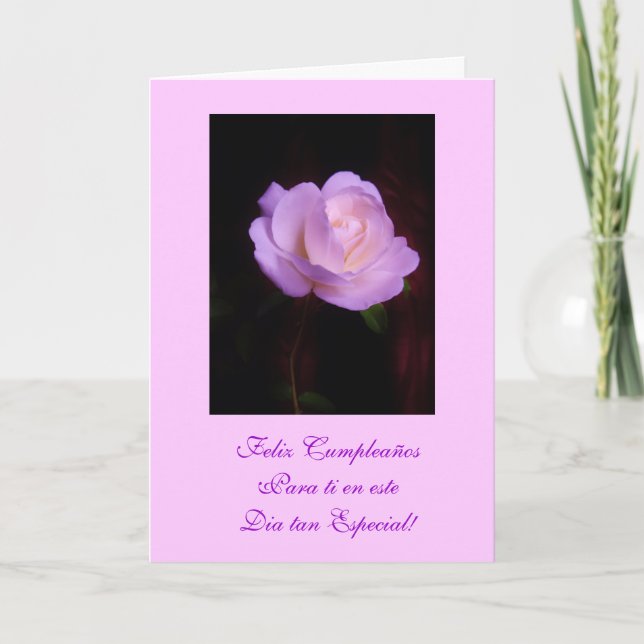 Spanisch: Happy Birthday/ Feliz Cumpleanos Lv Karte (Vorderseite)