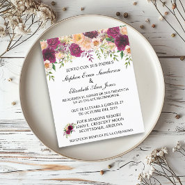 Spanisch Hochzeit Burgundy Rosa Blush Blumenbudget