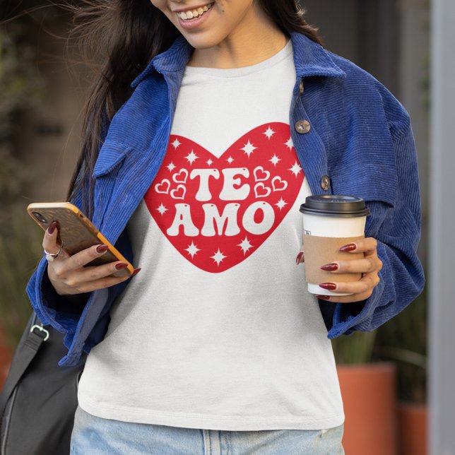 Spanisch I Liebe Du Te Amo Red Valentine's Day T-Shirt (Von Creator hochgeladen)