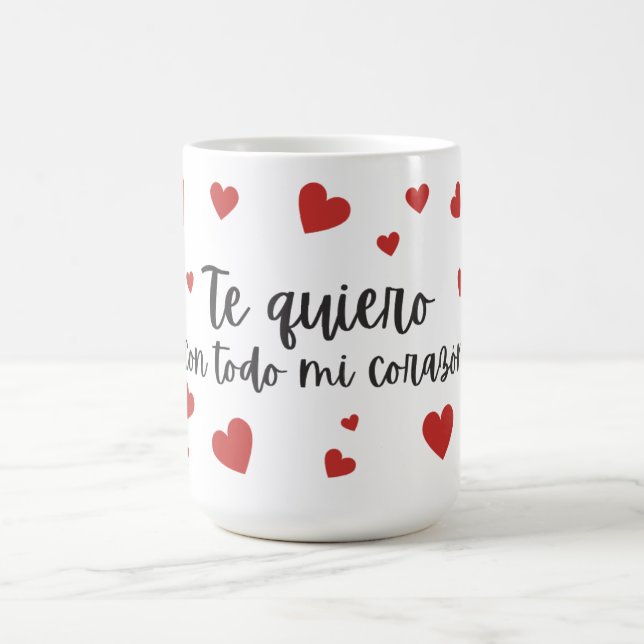 Spanisch "Ich Liebe dich mit ganzem Herzen" Kaffeetasse (Mittel)