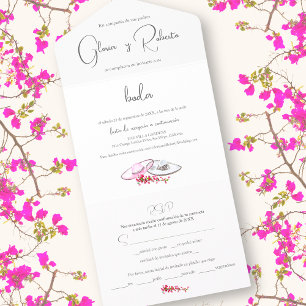 Spanisch, Invitación a Boda Sombrero Charro Hochze All In One Einladung