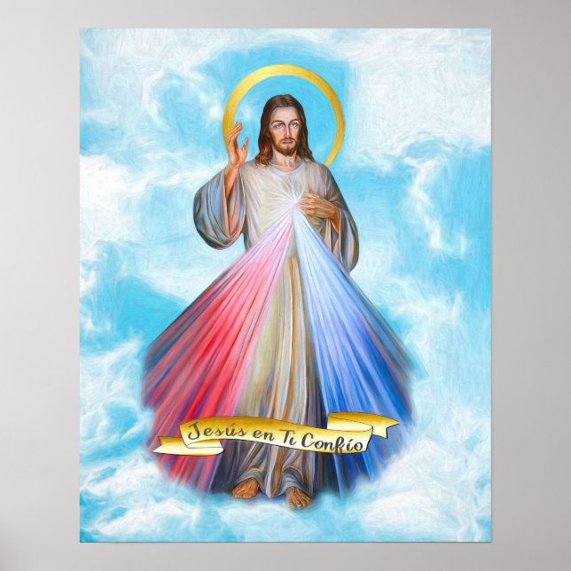 Spanisch Jesus Divina Misericordia Cielo Azul Poster (Vorne)