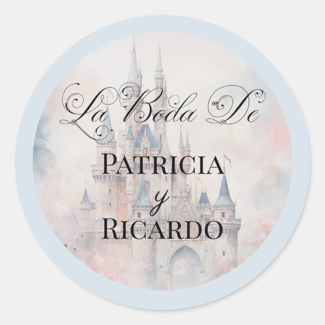 Spanisch La Boda De Fairy Tale Wedding Stickers (Vorderseite)