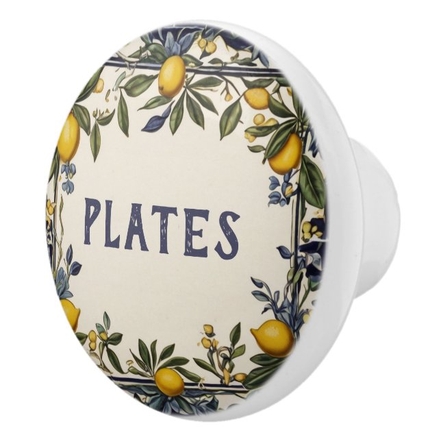 Spanisch Lemon Custom Kitchen Schublade Label Keramikknauf (Rechts)