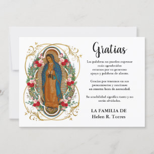 Spanisch Mary Guadalupe Danke, dass Sie Beileid Dankeskarte