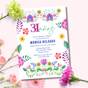 Spanisch-Mexikanische Fiesta-Blumen 31. Geburtstag Einladung