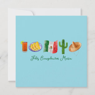 Spanisch-Mexikanisches Glück zum Geburtstag, Feliz Feiertagskarte