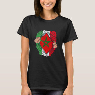 Spanisch mit marokkanischen Wurzeln Marokko Flagge T-Shirt