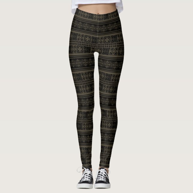 Spanisch Mittelalterliche Muster Leggings - Kühner (Vorderseite)