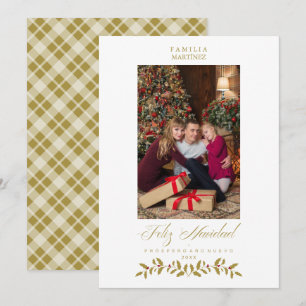 Spanisch moderne elegante schicke Weihnachtsfamili Feiertagskarte