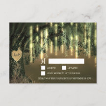 Spanisch-Moss-Hochzeitskarten für Live-Oak-Tree