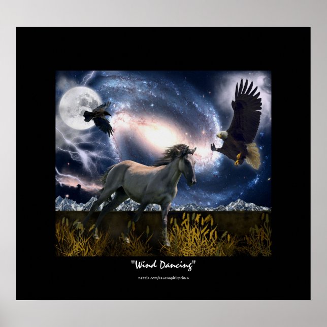 Spanisch Mustang, Bald Adler & Galaxy Art Poster (Vorne)