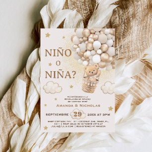 Spanisch Nino oder Nina Bär Geschlecht Enthüllung Einladung