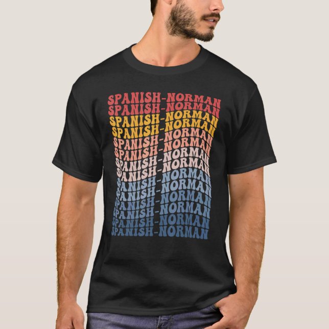 Spanisch-Normannische Groovy Retro-Pferd T-Shirt (Vorderseite)