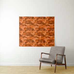 Spanisch Orange Monocolor Camo Wandteppich
