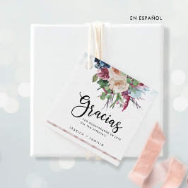 Spanisch, Pastel Floral Quinceañera Gefälte Tags Geschenkanhänger