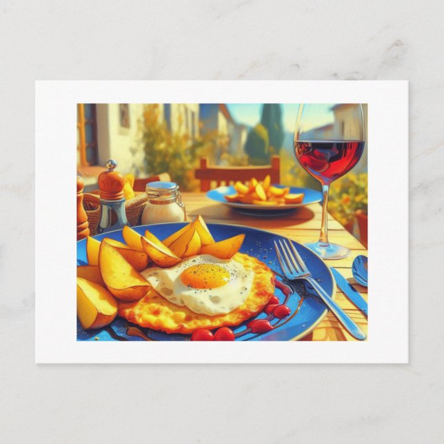 Spanisch Potato Omelet, Postkarte (Vorderseite)