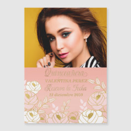 Spanisch Quinceanera Save the Date Reserva la Fech Magnetkarte