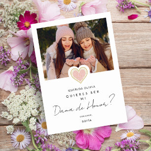 Spanisch Rosa Herz Foto Dama de Honda Quinceañera Einladung