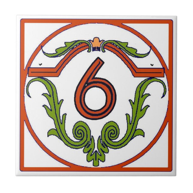 Spanisch-Rote Schreiben 6 Fliese (Vorderseite)