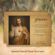 Spanisch Sacred Heart Funerary Danke