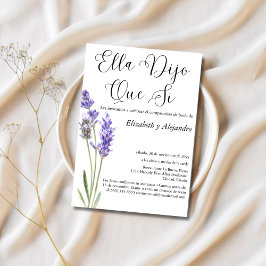 Spanisch Sie sagte Ja Hochzeitstag Engagement Part Einladung