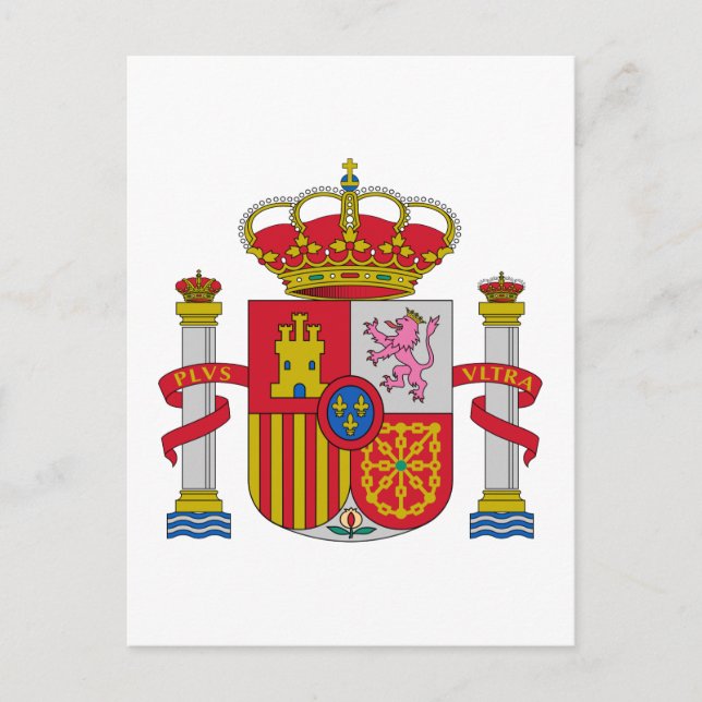 Spanisch Spanien Offizieller Wappen Heraldry Symbo Postkarte (Vorderseite)