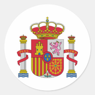 Spanisch Spanien Offizieller Wappen Heraldry Symbo Runder Aufkleber