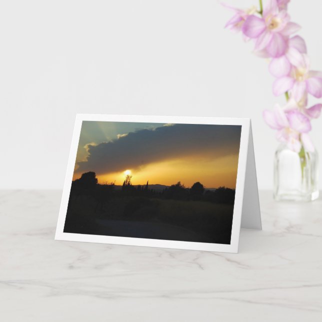 Spanisch Sunset Landschaft Karte (Orchidee)