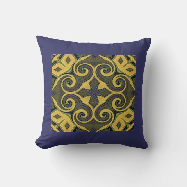 Spanisch Tile Design Pillow-Blue Kissen (Vorderseite)