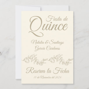 Spanisch Twins Fiesta de Quince Champagne Botanisc Save The Date