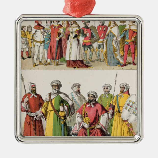 Spanisch und maurisches Kleid Silbernes Ornament (Vorne)