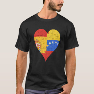 Spanisch-Venezolanisches Flaggenherz T-Shirt