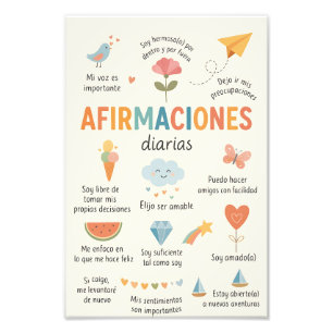 Spanische Affirmationen, Therapiepraxis-Dekoration Fotodruck