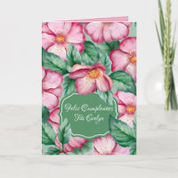 Spanische Aquarellfarbe Rosa Blume für Tante Gebur