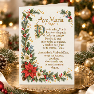 Spanische Ave Maria Floral Unsere Liebe Frau von G Feiertagskarte