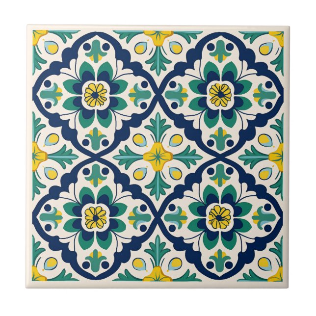 Spanische Azulejos-Keramiken Fliese (Vorderseite)