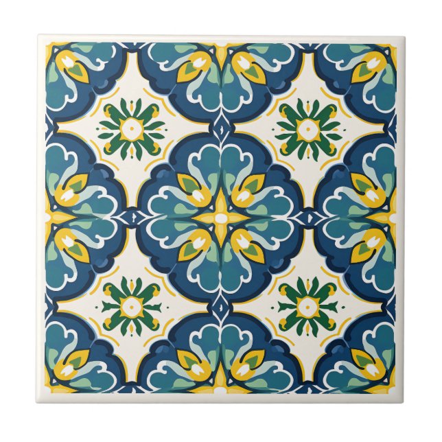 Spanische Azulejos-Keramiken Fliese (Vorderseite)