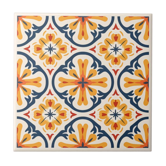 Spanische Azulejos-Keramiken Fliese (Vorderseite)