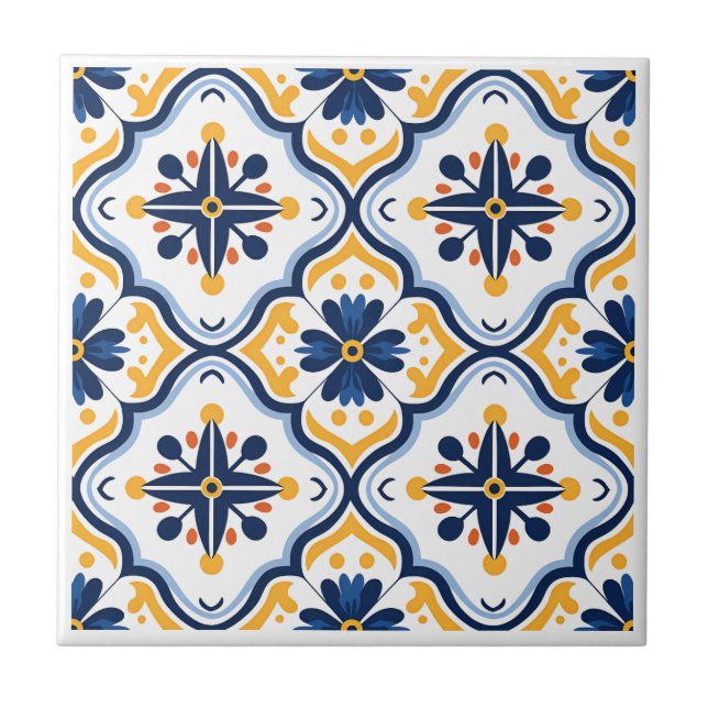 Spanische Azulejos-Keramiken Fliese (Vorderseite)