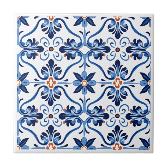 Spanische Azulejos-Keramiken Fliese (Vorderseite)
