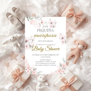 Spanische Baby-Shower-Einladung für Schmetterlinge Einladung