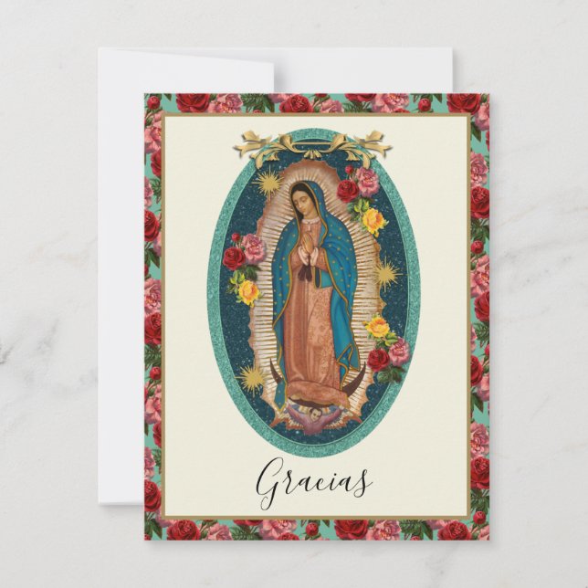 Spanische Beerdigung Guadalupe Religious Vielen Da Dankeskarte (Vorderseite)